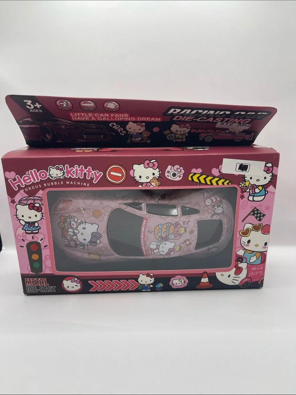 Hello Kitty Pink Metal Die-Cast Toy Car with Character Graphics